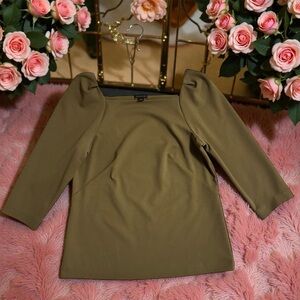 Ann Taylor Olive Green Blouse